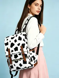 Fashion Oxford Cloth Backpack, Durable Cow Print Teenage School Bag, Laptop Backpack for Students, Outdoor Travel Use