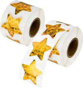 1000 count Large Holographic   Stickers, 1.5"  Adhesive Label Stickers, Self Adhesive Metallic Glitter Foil Stickers for Parents, Teachers and