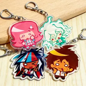 Colorful Hair Sailor Uniform Anime Charm | Cute Chibi Girl Acrylic Keychain | Alt Fashion Pop Culture Keyring | Trendy Ita Bag Decoration Gift for Her