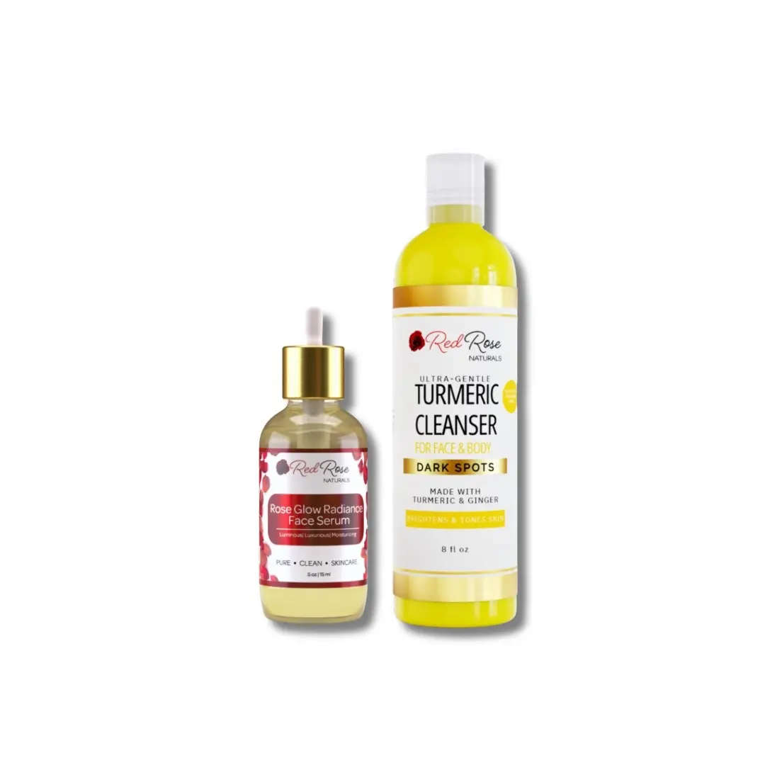 The CEO Glowing Even Skin Bundle - Turmeric Cleanser & Glow Serum for uneven skin  & Sensitive Skin All Skin Types
