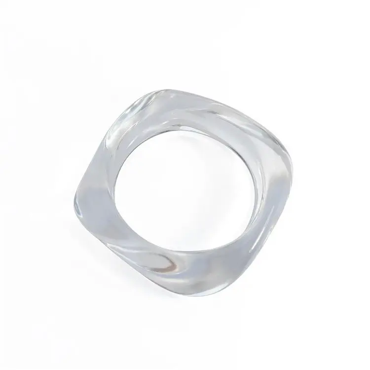 Statement Gold Clear Acrylic Bangle