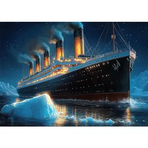 1PCS Titanic Cruise Ship Night Scene Diamond Painting Kit DIY Rhinestone Embroidery Home Decor Craft Gift