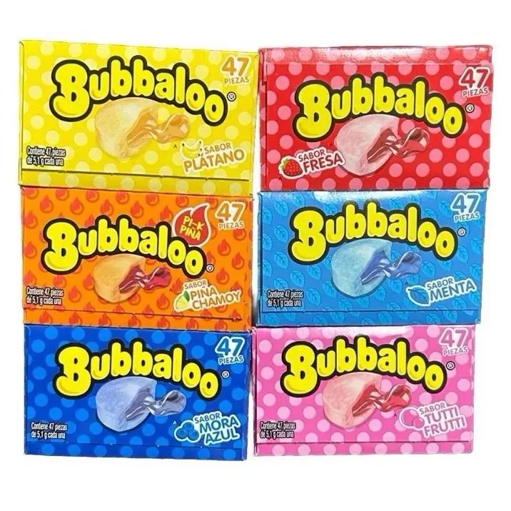 Bubbaloo Bubble Gum Assorted Flavors 47 Pieces Snacks Sweet Bubbaloo Bubble Gum Assorted Flavors 47 Pieces Snacks Sweet
