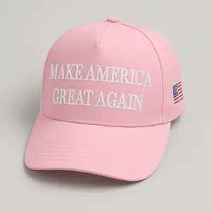 Premium Make America Great Again 45-47 Embroidered Hat (Light Pink) 4-Sided Design Premium Make America Great Again 45-47 Embroidered Hat (Light Pink) 4-Sided Design