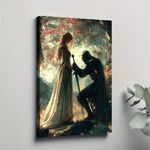 1pc Medieval Chivalry Home Decoration Poster |   Exquisite Wrapped Solid Wood Frame, Canvas Artwork, Ideal for Classroom, Bedroom, Living Room, Creative Gifts