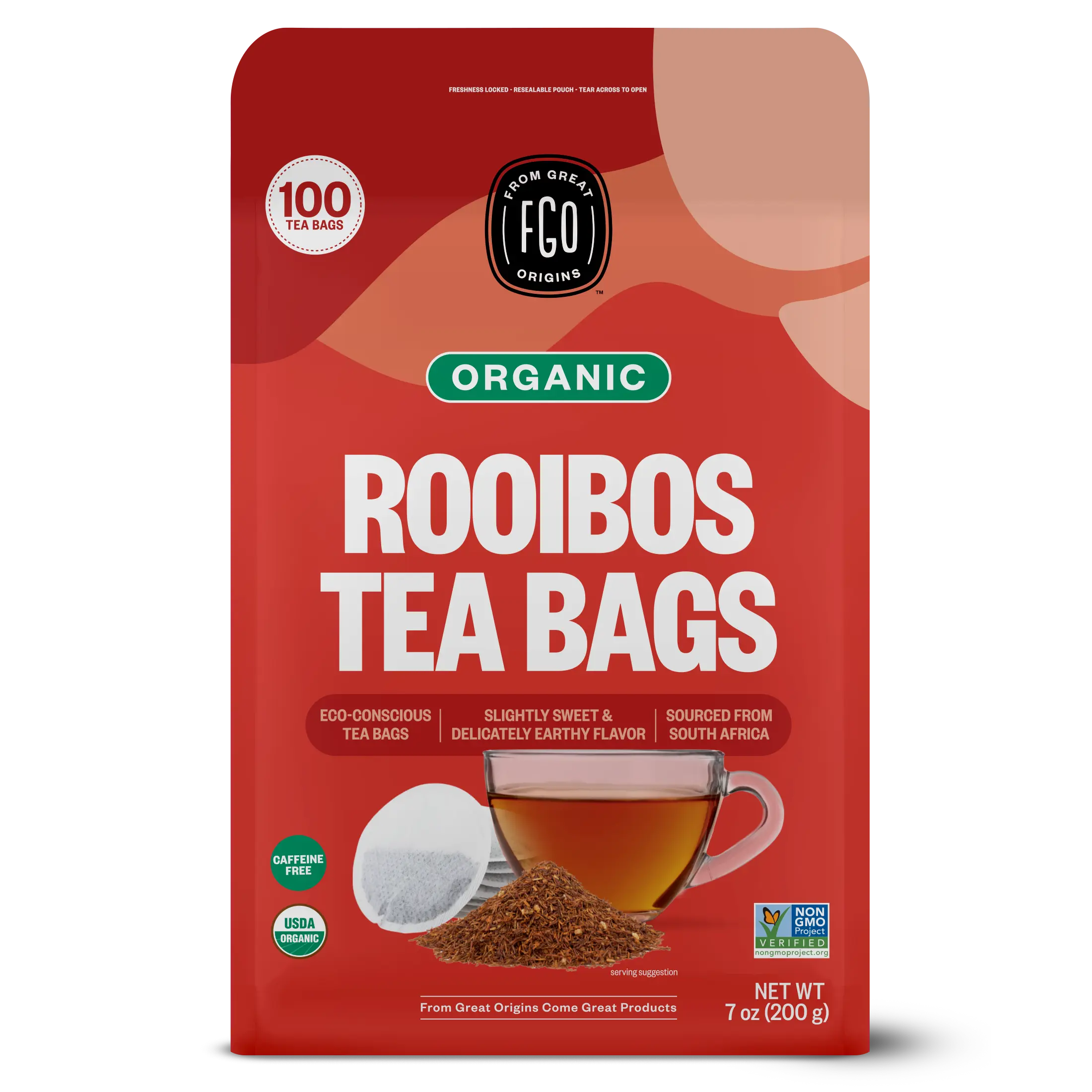 Organic FGO Rooibos Tea - Eco-Conscious Tea Bags (100 Count) Organic FGO Rooibos Tea - Eco-Conscious Tea Bags (100 Count)