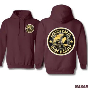 Construction Worker Hoodie – Tough Excavator Graphic Sweatshirt for Men – Industrial Workwear for Machine Operators and Blue Collar Lifestyle