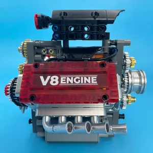 478pcs V8 Engine Model Building Kit with Motor, DIY Assembly Set for Car Enthusiasts, Abs Material, Perfect Gift for Teens & Adults, Building Blocks Model