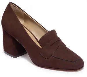 Bernardo Leather Block Heeled Loafer- Nessa
