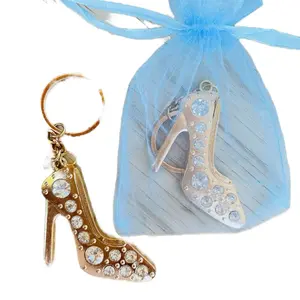 12pcs Quinceañera keychains silver & Gold high heels,