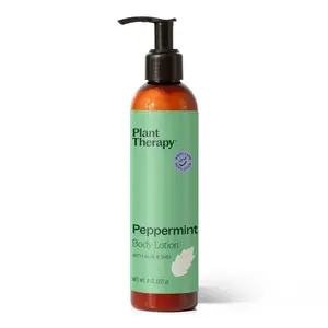 Plant Therapy Peppermint Body Lotion with Aloe and Shea, Hydrating and Moisturizing for All Skin Types, Made with Botanical Ingredients, 8 oz