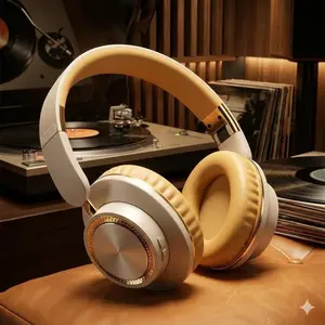 Foldable Wireless Bluetooth Headphones with 40mm Speakers, Stereo Bass, Long Battery, HD Mic, Bluetooth 5.0, Multi-Device Compatible for Sports, Study, and Gaming.