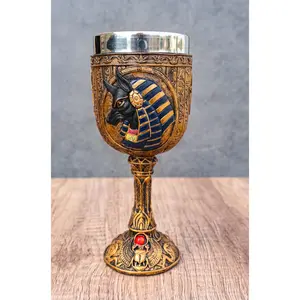 Egyptian Anubis Wine Goblet God Of The Dead And Afterlife Wine Chalice 6oz