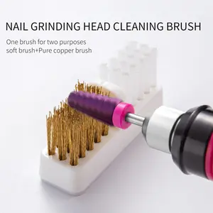 Nail Drill Cleaning Brush, Nail Drill Bit Cleaning Brush, Soft Bristles Nail Care Tool for Home & Salon Use