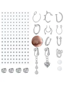 Fake Nose Ring for Women, Elegant Alloy Septum Hoop, Plain Design, All Seasons Foot Jewelry, Not Plated with Precious Metal, Nose Piercing Hoop