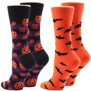 Unique Men's Socks Women's Socks Halloween Socks Cartoon Socks Mid-Calf Socks Bat Pumpkin Demon Cotton Socks