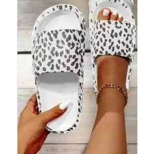 Ready to Ship | White Leopard Insanely Comfy -Beach or Casual Slides