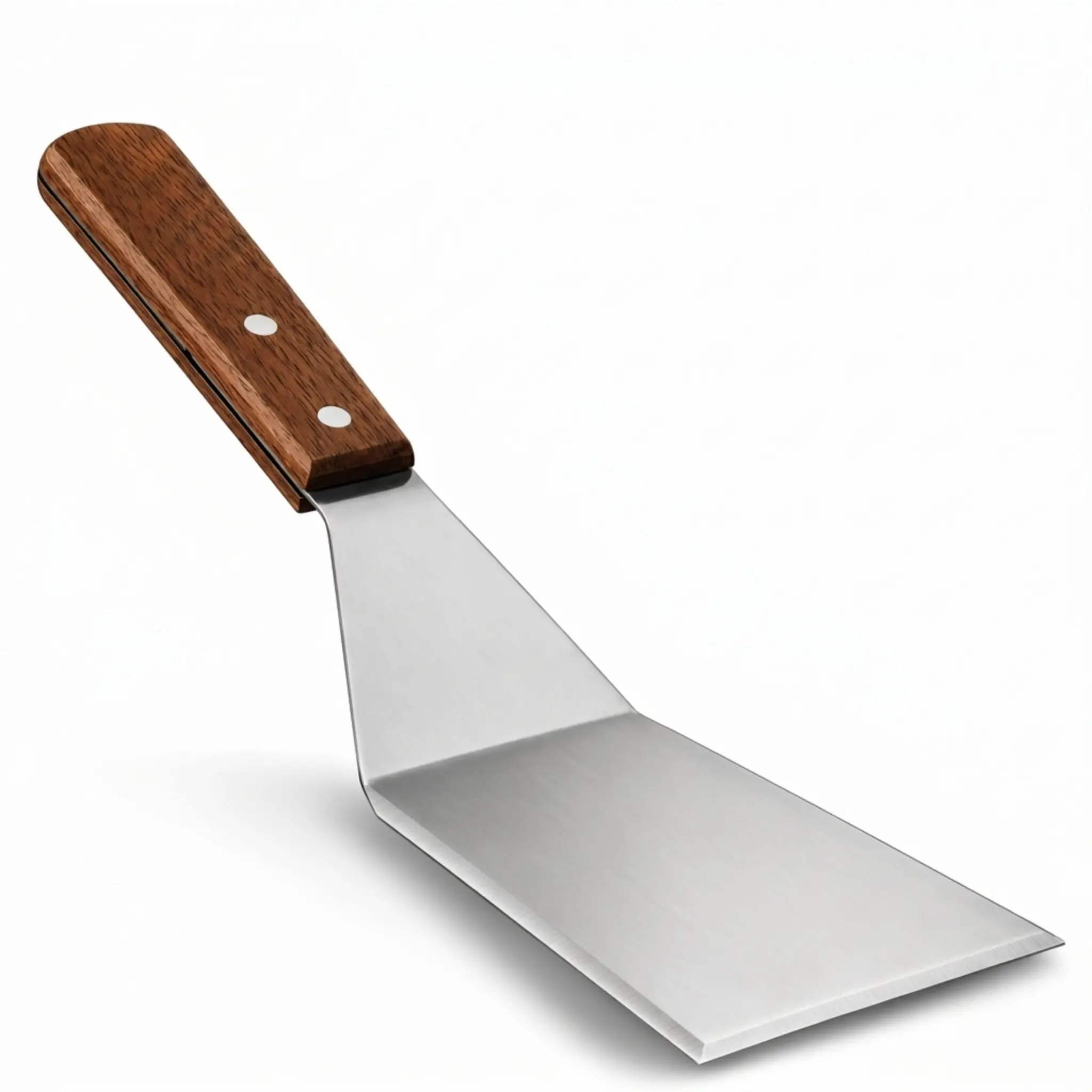 11" Wide Head Restaurant-Grade Stainless Steel Grilling Spatula Utensil - Beveled Edge Prevents Food Tearing, Cool Wood Handle, Dishwasher Safe for Grills, Griddles, Cast Iron (Ideal for Smash Burgers, Pancakes, Eggs)