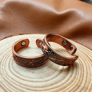99.99% Pure Copper Magnetic Ring - Nickel Free Hypoallergenic Fade Proof Unisex Handmade Gift & Jewelry