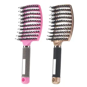 2Counts Nylon Cushion Hair Curler Wet Hair Universal Anti-Static Comb, Portable Salon Styling Brush, Anti-Tangle Anti-Breakage Massage Comb