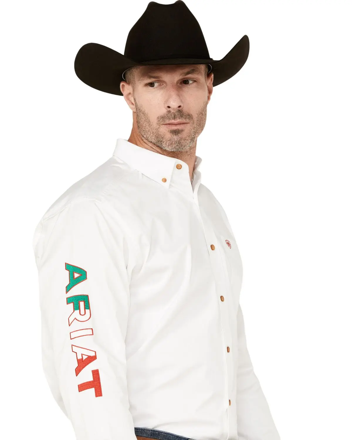 Ariat Men's Men'S Team Mexico Logo Twill Classic Fit Long Sleeve - 10040911