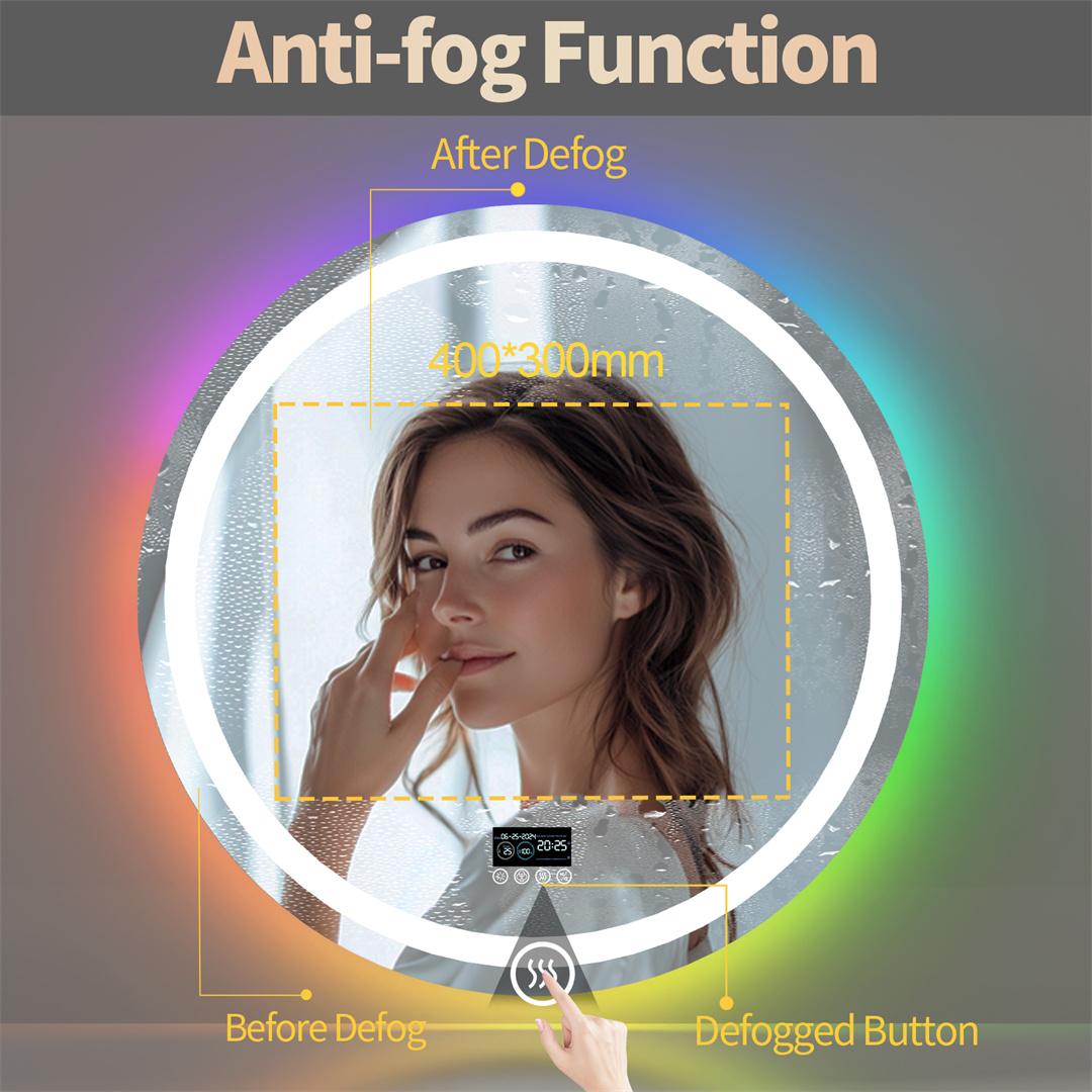 LumiBased LED Round Mirror LED Light with bluetooth LumiBased LED Round Mirror LED Light with bluetooth