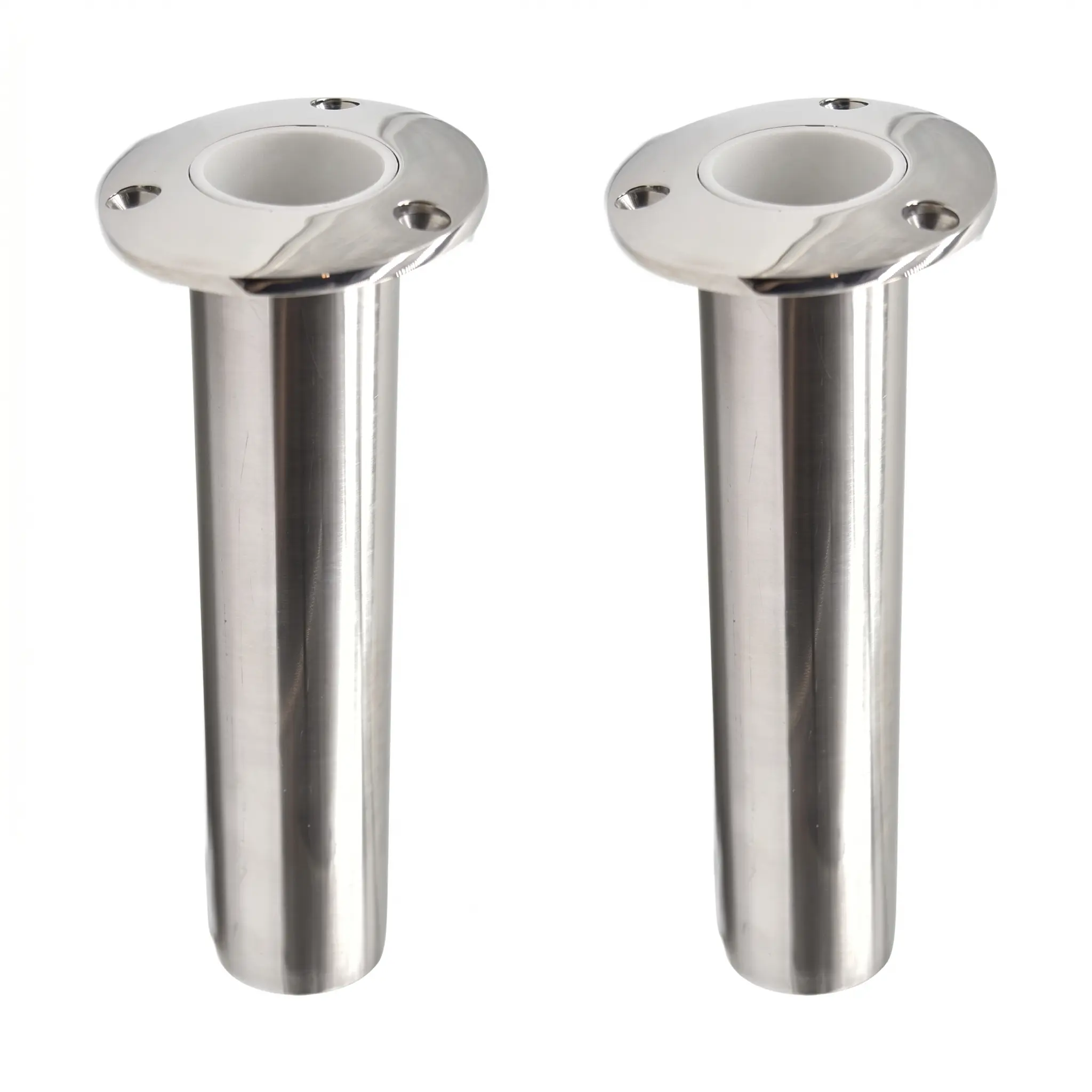 MARINE CITY 2 Pcs Flush Mount Fishing Rod Holder – 90° 316 Stainless Steel with Drain for Boats & Marine Use