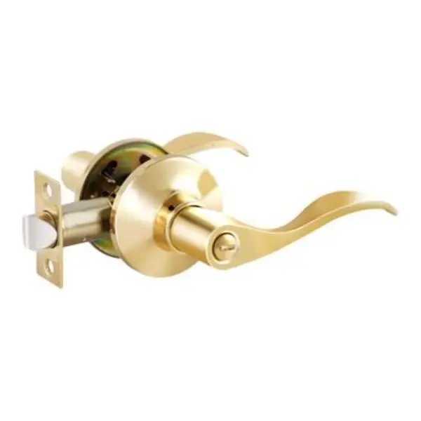 Grip Tight Tools LEVWPR01 Privacy Wave Lever Lock, Brass Finish