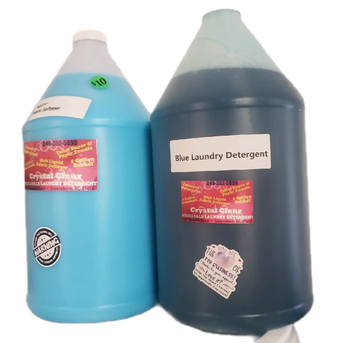 2 Gallon Pack - Fabric Softener & Blue Laundry Detergent - Laundry Cleaning Supplies
