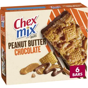 Chex Mix Peanut Butter Chocolate Snack Treat Bar, 6-Count Pack