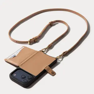 Mila MagSafe Charging Crossbody Bandolier - Tan/Gold