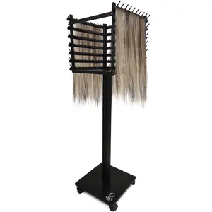 ORA Shop Hair Rack with 210 Pegs - Wooden 3-Sided Holder for Hair Extension and Braiding, Large Capacity Organizer for Hair Products