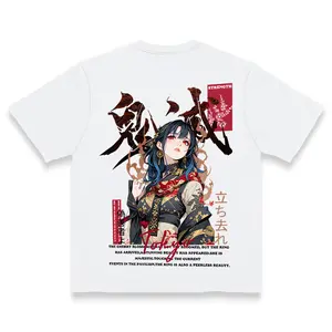 Anime Character & Text Print Short Sleeve T-Shirt | Japanese Trendy Style Top Back printing