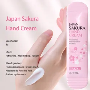 Delicate Cherry Blossom Floral Scented Hand Cream, Compact Travel Size, Long-Lasting Moisturizing, Brightening Hands, 3g Single Pack