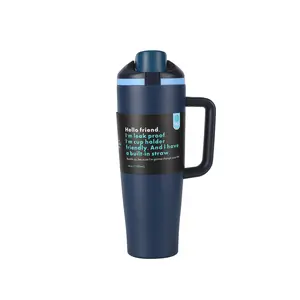 40oz Handle Car Cup 304 Stainless Steel Double-Layer Vacuum Thermos Cup Insulated Iced Beverage Container Portable Drinkware Flasks