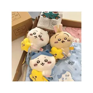 Chi-Ka-Wa 3Pcs Plush Doll Pendant Star Hugging Series Hachiware USAGI Cute Cartoon Keychain Hanging Keychain Plush Doll Accessories for Ages Over 12 Years