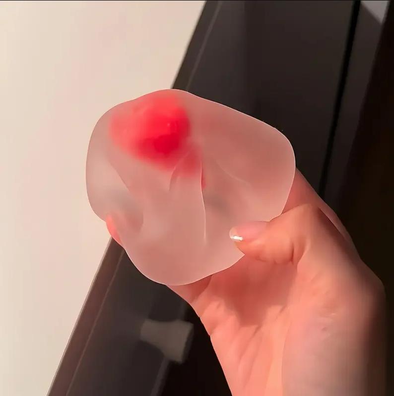 6cm Frosted Strawberry Maltose\Vaseline Squishy - Soft Fidget Stress Ball |TikTok Viral Sensory Toy Strawberry Marshmallow Squeeze Ball Toy, Kawaii Squishies, Slow Rebound Handmade Creative Gift, Stress Relief Fidget Toy for Kids & Adults