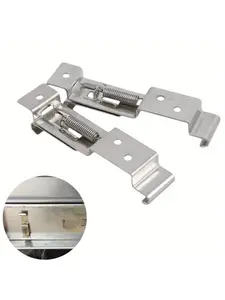 2pcs Frame Number Plate Clips Spring Holder Truck Car Trailer Loaded Bracket Anti-theft Rectangle Metal Number Plate Clips Parts