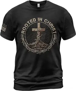 Rooted in Christ Shirt, Jesus Shirts for Men, Christian Shirts for Men, Christian Tshirts, Unisex Graphic Tee, Classic Casual Top