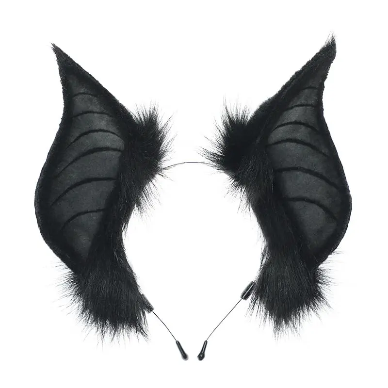 Bat Design Fashion Ear Headband Stylish Comfortable Adjustable Headwear for Women Girls Parties Costume Accessories Black One Size