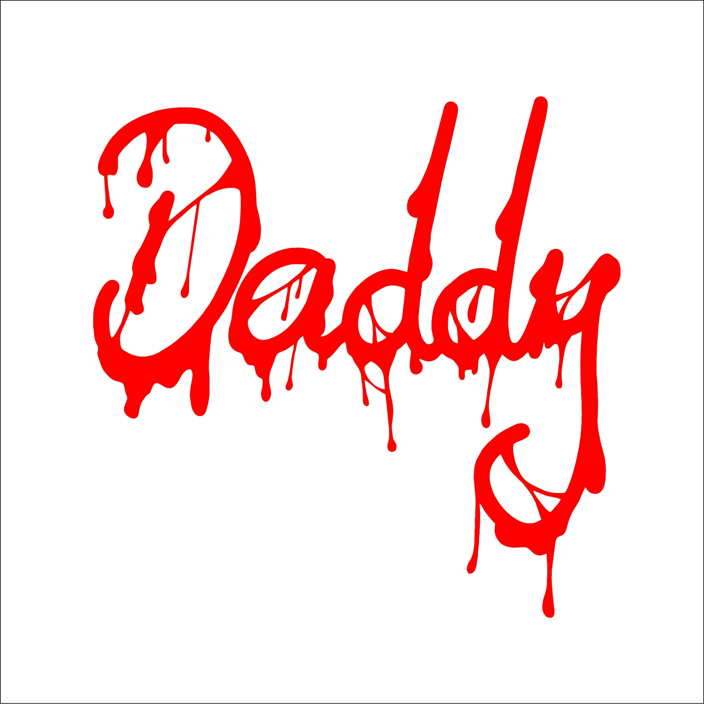 Daddy Paint Drip Design Vinyl Decal 6in x 6in by Pristine Signs