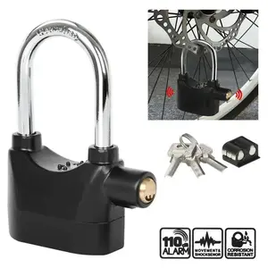 Anti-Theft Alarm Padlock with Lock Hasps, 110dB Loud Siren, Heavy Duty Weatherproof Security Lock, Key/Combination Access, Vibration-Triggered Alarm for Bikes, Gates, Outdoor Use