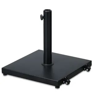 Aoodor 39 lb Outdoor Patio Umbrella Base, Heavy Duty Square Concrete Umbrella Stand, Market Umbrella Pole Stand for Deck, Poolside, Balcony, Black