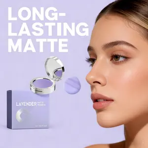 Buy 1 Get 1 Free Lavender Matte Pressed Powder Misty Matte Finish Lightweight Non-Fading Natural Long-Lasting Setting Powder Oil-Control Non-Caking