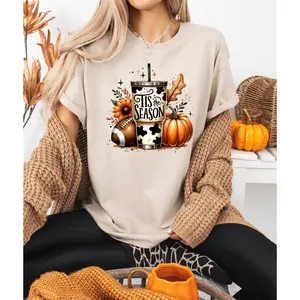 Football Shirt, Tis The Season Shirt, Fall Pumpkin Shirt, Football Shirts For Women, Women Fall Tees, Fall Season Shirts, Cute Pumpkin Shirt