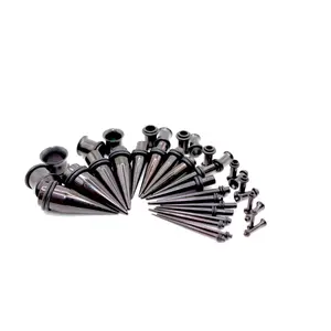 Stretching Taper Kit Includes Hypoallergenic Stainless Steel Plugs and Tapers – Sizes 14G to 00G for Ear Expansion