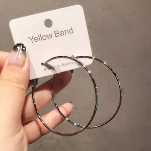 Titanium Steel Large Hoop Earrings Exaggerated Circles Solid Color Hoop Earrings Cool Style Versatile Earrings Earrings