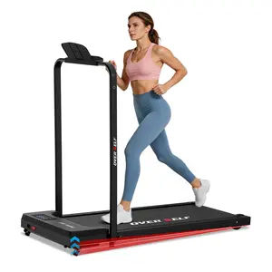 OVER SELF 2-in-1 Incline Walking Pad Treadmill with Handrail, 0–6% Adjustable Incline, Foldable Under Desk Treadmill for Home Office, 6.2 MPH, 300 lbs Capacity, Remote Control & Wheels