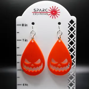 Jack-O-Lantern Orange Opaque Earrings