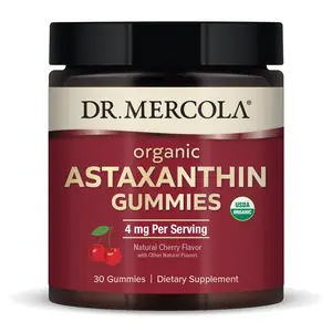 Dr. Mercola Organic Astaxanthin Gummies - Cherry, 30 Gummies, Non-GMO, Gluten Free, Soy Free